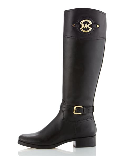 michael kors penelope black boots|michael kors leather boots.